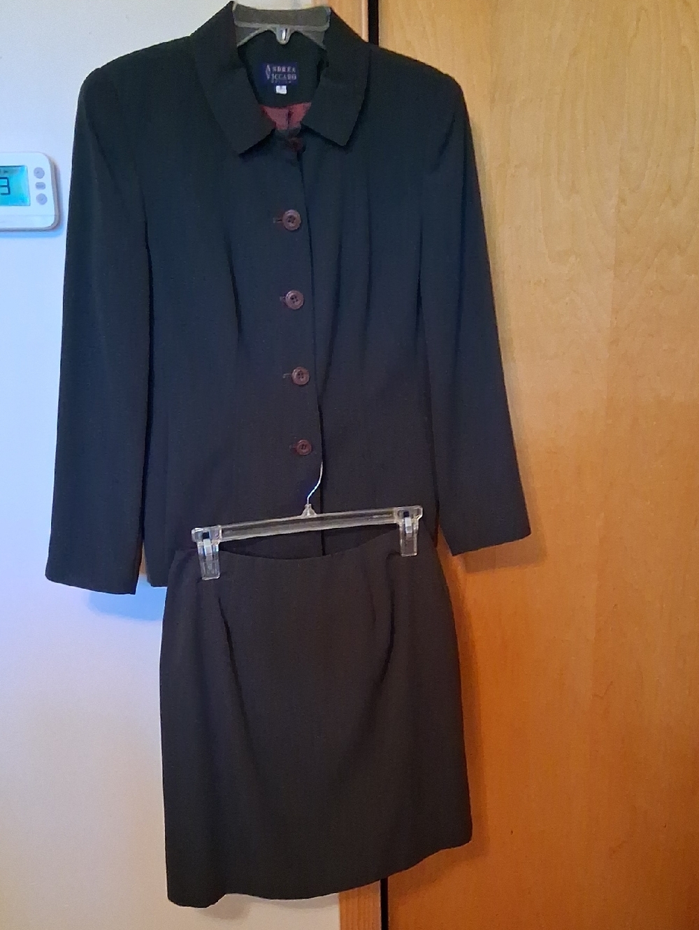Ladies Andrea Viccaro 2 Pc Skirt Suit - Olive Green - 8P